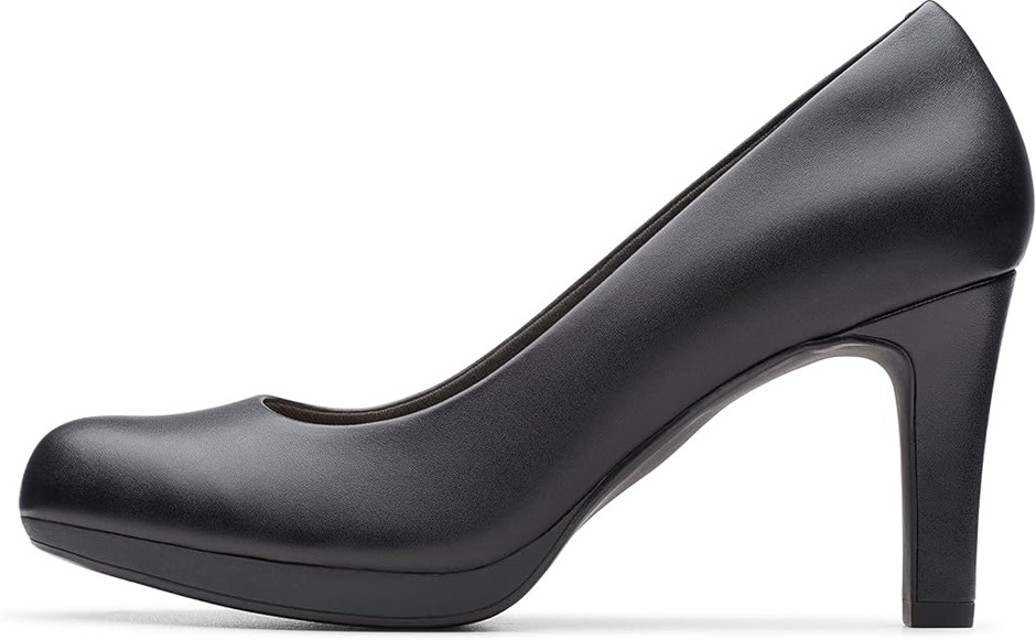 Clarks Womens Adriel Viola High Heels. Colour: Black Leather.