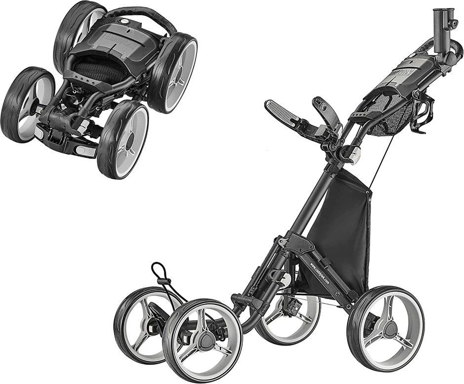 CADDYTEK Explorer Version 8 Superlite 4 Wheel Golf Push Cart, Dark Grey, 10