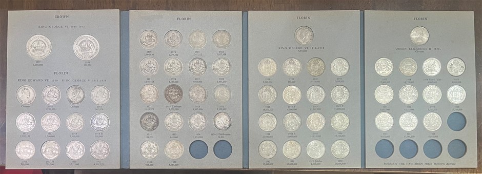 Deceased Estate Complete Set of Australia Silver Crown and Florin Coin