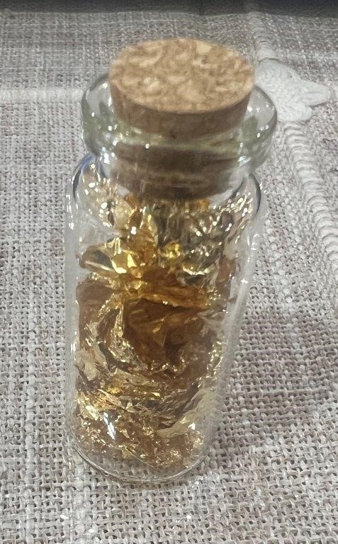 Gold Leaf/Flake Collectible Vial, Gift Idea