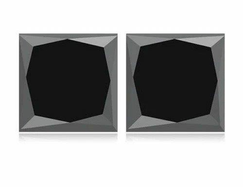 0.13 carat 2 princess cut black diamond