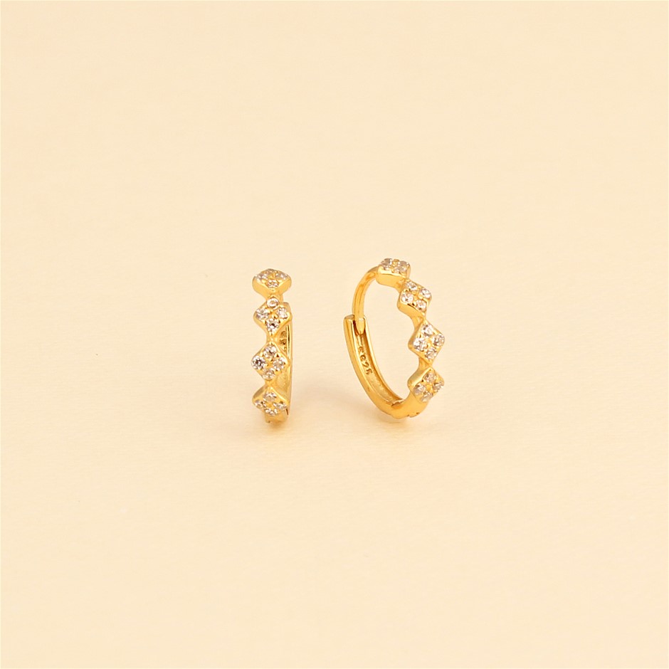 Dainty Huggie Hoop 925 Sterling Silver Earrings- 18K Gold Plated
