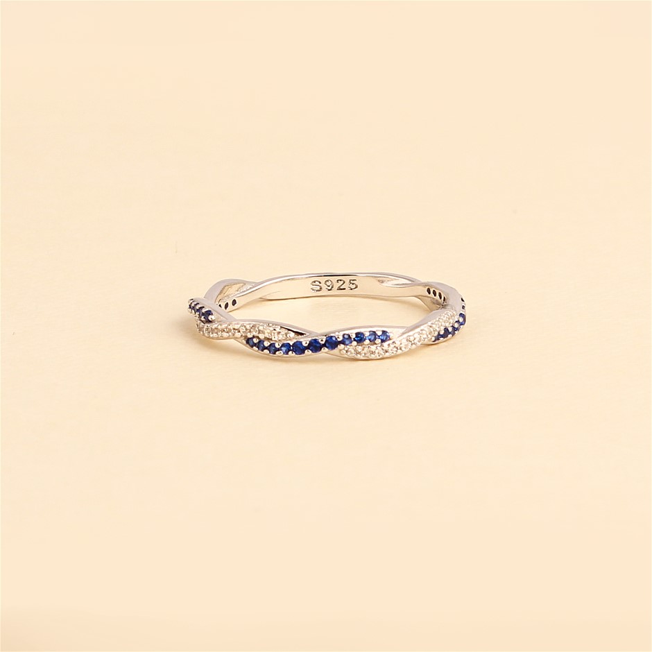 925 Sterling Silver Full Eternity Band Ring- Size 7