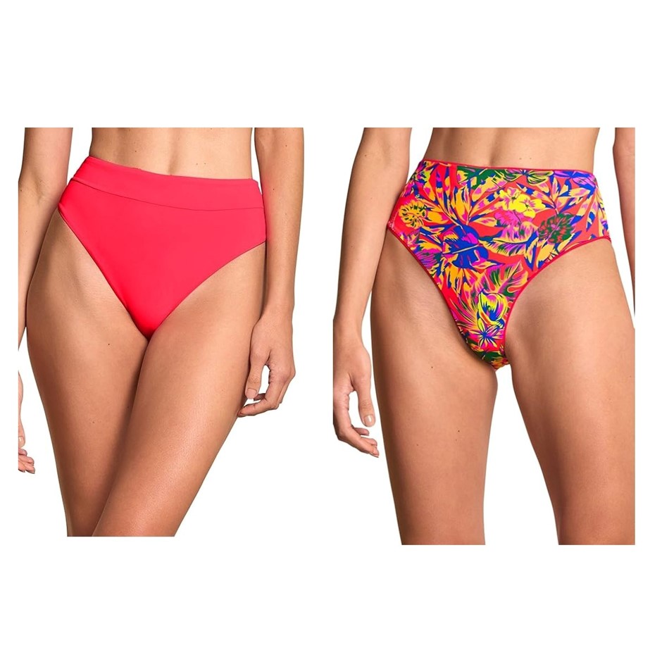 MAAJI Women's Cherry Red Suzy Q High Rise/High Leg Reversible Bikini Bottom