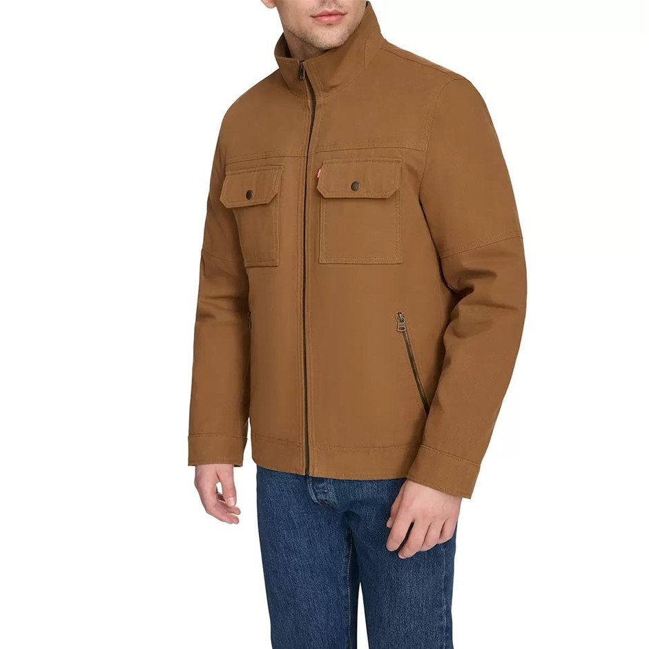 LEVI'S Men's Cotton Canvas Jacket, Size XL, Brown (BRN).  Buyers Note - Dis