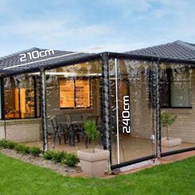 210cm x 240cm Clear PVC Cafe Blind