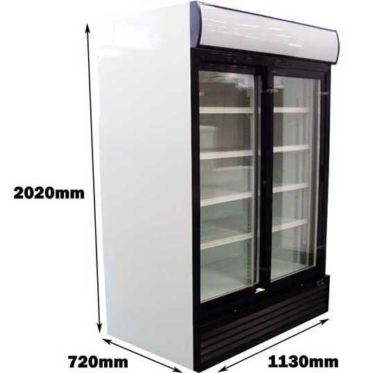 1000L Commercial 2 Door Display Fridge Auction Australia