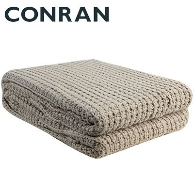 Conran Textured Throw Rug - Linen