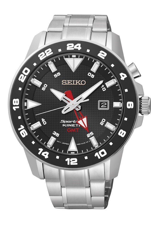 Seiko Sportura Mens GMT Kinetic Watch - 