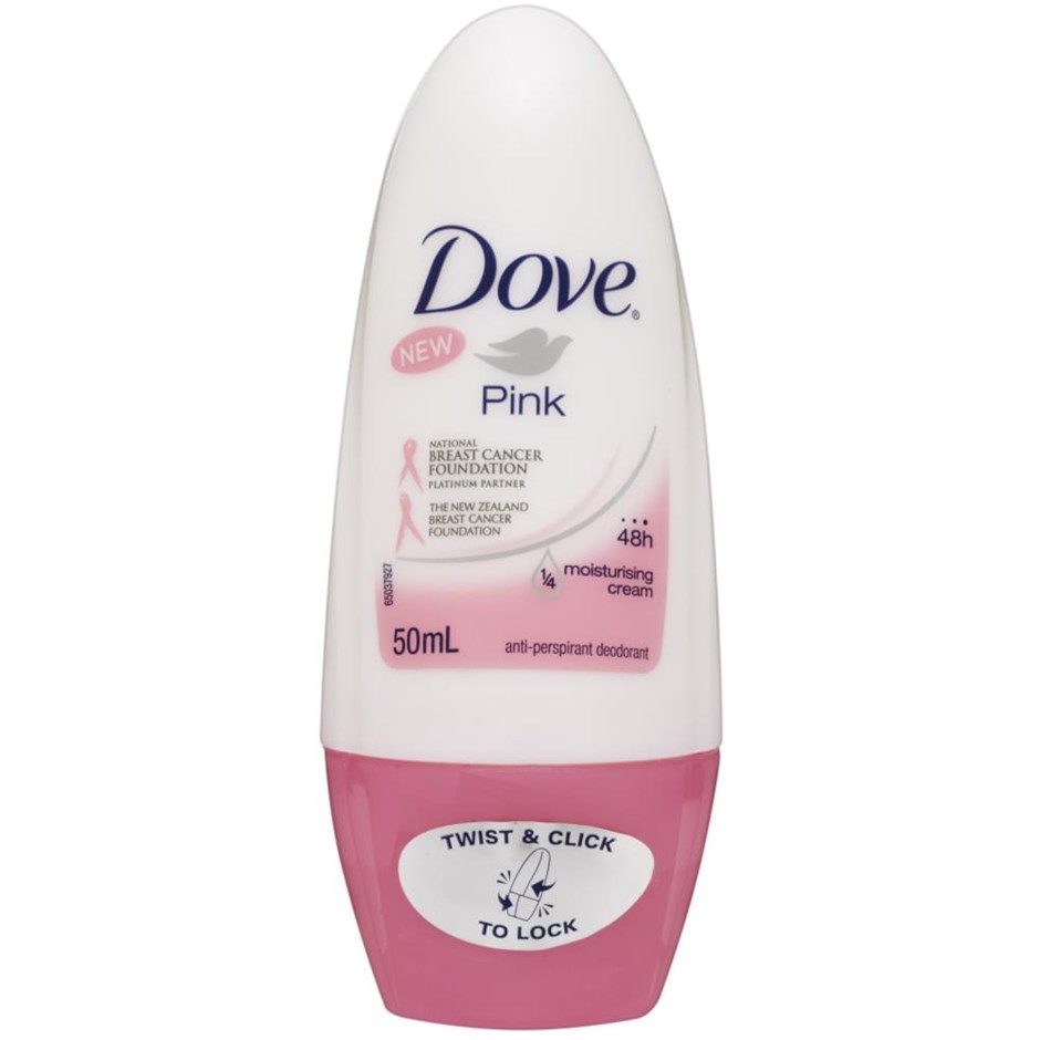 48 x Dove 50ml Deodorant Roll On Pink