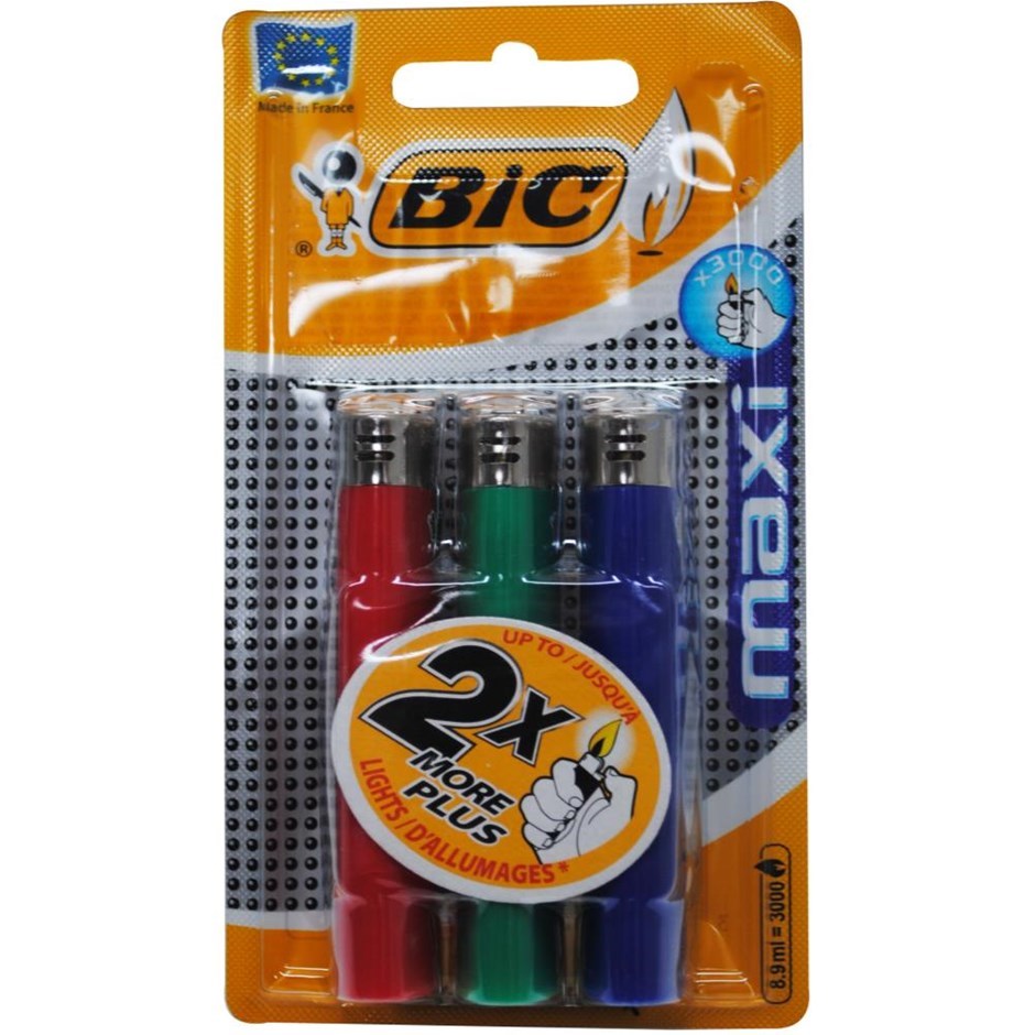 200 x Bic Lighters Pk3 Assorted
