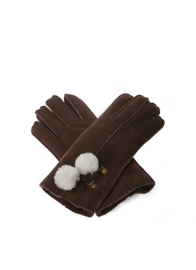 Ozwear UGG Premium Ladies Sheepskin Pom Pom Gloves