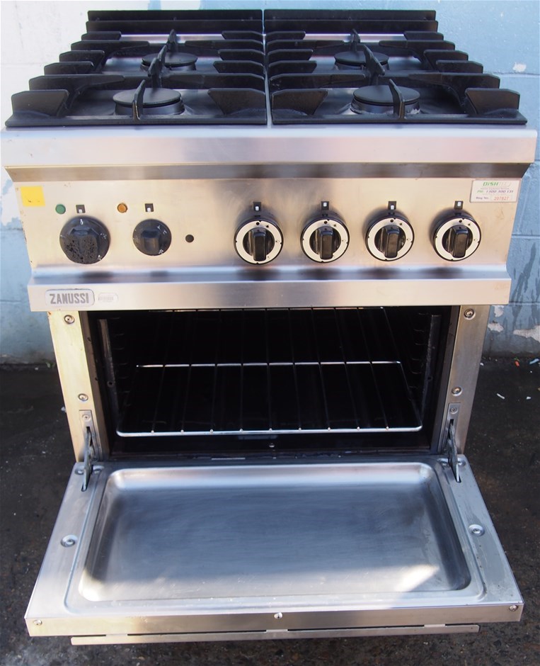 ELECTROLUX/ ZANUSSI GAS 4 BURNER STOVE WITH ELECTRIC OVEN STAINLESS