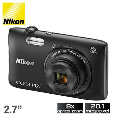 Nikon COOLPIX S3600 Digital Camera - Bla