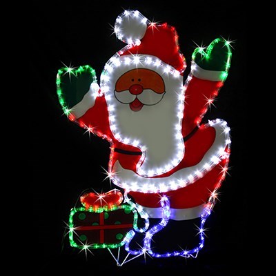 Solar LED Santa & Present Rope Light Xma