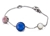 Shimla Ladies White/Pink Shell & Blue Agate Bracelet SH-239
