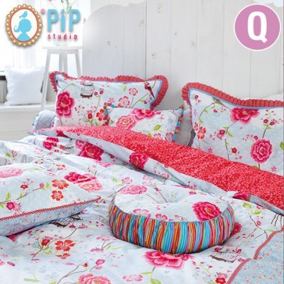 Pip Queen Quilt Cover Set - Birds In Par