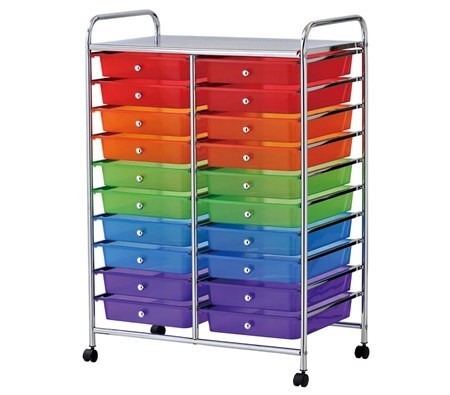 20 Drawer Multi-Colour Storage Trolley
