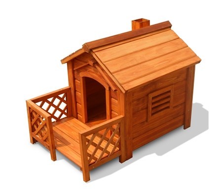 Wooden Dog Kennel w/Porch