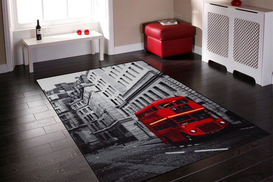 World Pictures London Bus Rug 220 x 150c