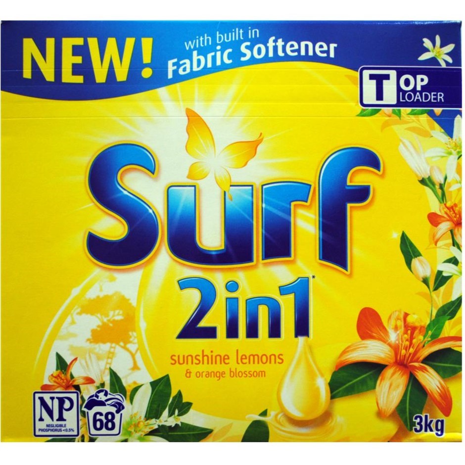 Buy 4 x Surf 3kg Laundry Powder Top Loader With Fabric Softener 2In1