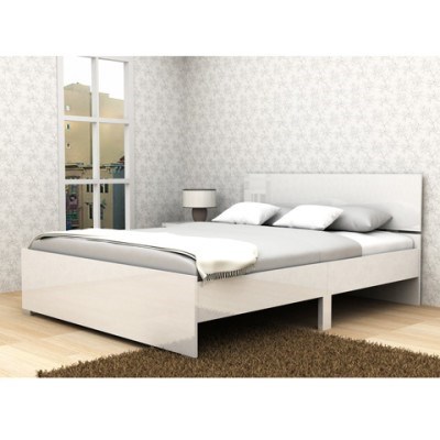 Alexia High Gloss Queen Bed - White