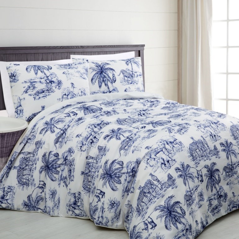 Navy Safari Quilt Cover Set - Queen