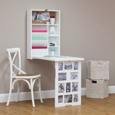 Fold down deals desk white