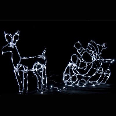 Christmas 192 LED Solar Santa Sleigh wit