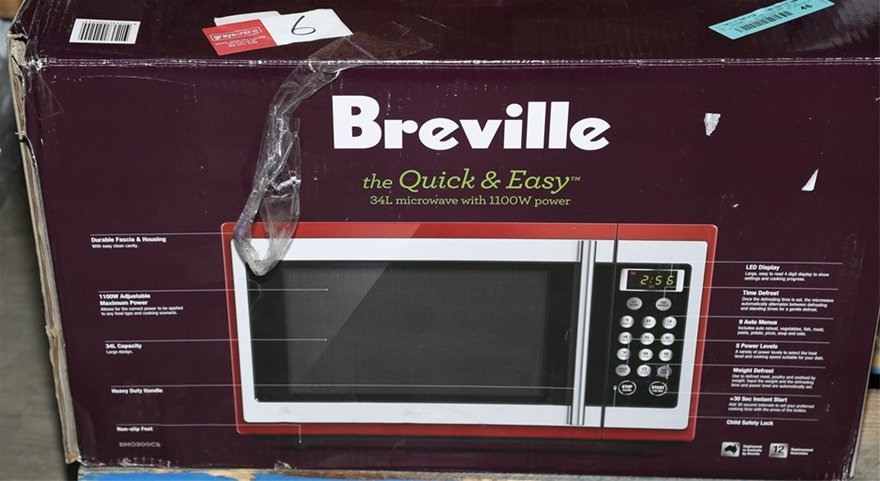 BREVILLE 34L Microwave Oven 1100W. N.B. Not Working. (224148-29