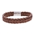 NEW Men's Braided Leather Bracelet With Stainless Steel Magnetic Clasp