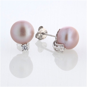 Pink Pearl & Cubic Zirconia Sterling Sil