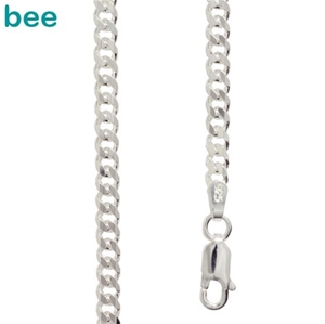 Diamond cut silver curb link necklace 55