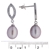 Pink Pearl & Cubic Zirconia Sterling Silver Drop Earrings