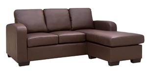 Brown Eden Bonded Leather 3 Seater Sofa 