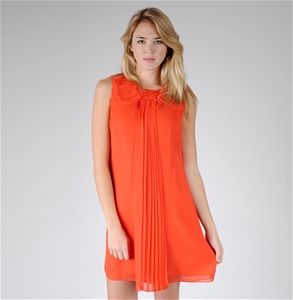 Ping Pong Bow Neck Dress