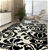 Damask Design Rug - Black & White - 170x120cm