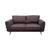 2 Seater Sofa Brown Fabric Lounge Set Couch with Solid Wooden Frame
