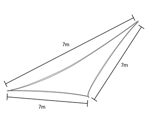 Wallaroo Triangle Shade Sail 7x7x7 - San