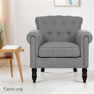 Artiss Fabric Dining Armchair - Grey
