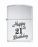 Zippo Happy 21st - High Polished Chrome 