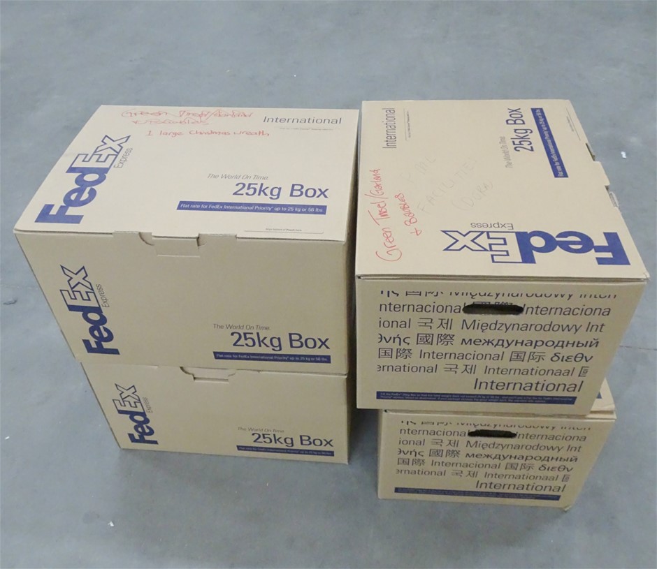 FedEx 25kg empty Shipping Boxes (Qty 4) Auction (0072-3014211) | Grays