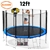 Blizzard 12 ft trampoline with net and basketball set - Blue