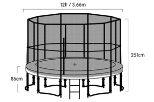 Cyclone 12 ft Springless trampoline with