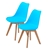 Replica Eames PU Padded Dining Chair - BLUE X2