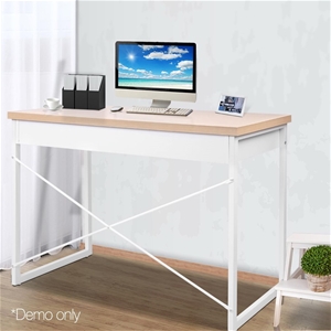 Artiss Metal Desk with Drawer - White wi