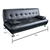 Sarantino 3 Seater Faux Leather Sofa Bed Couch Lounge Futon - Black