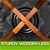 2x Oak Wood Bar Stool 72cm Leather LEILA - BLACK BROWN