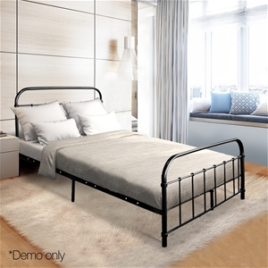 Artiss Queen Size Metal Bed Frame - Blac