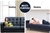 Sarantino 3 Seater Faux Leather Sofa Bed Couch with Ottoman - Black